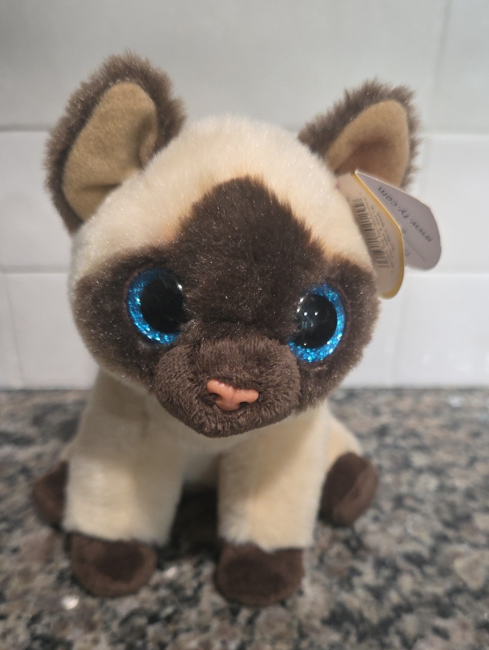 Ty Beanie Babies Jaden Siamese Kitten - Cream and Brown - Picture 2 of 5